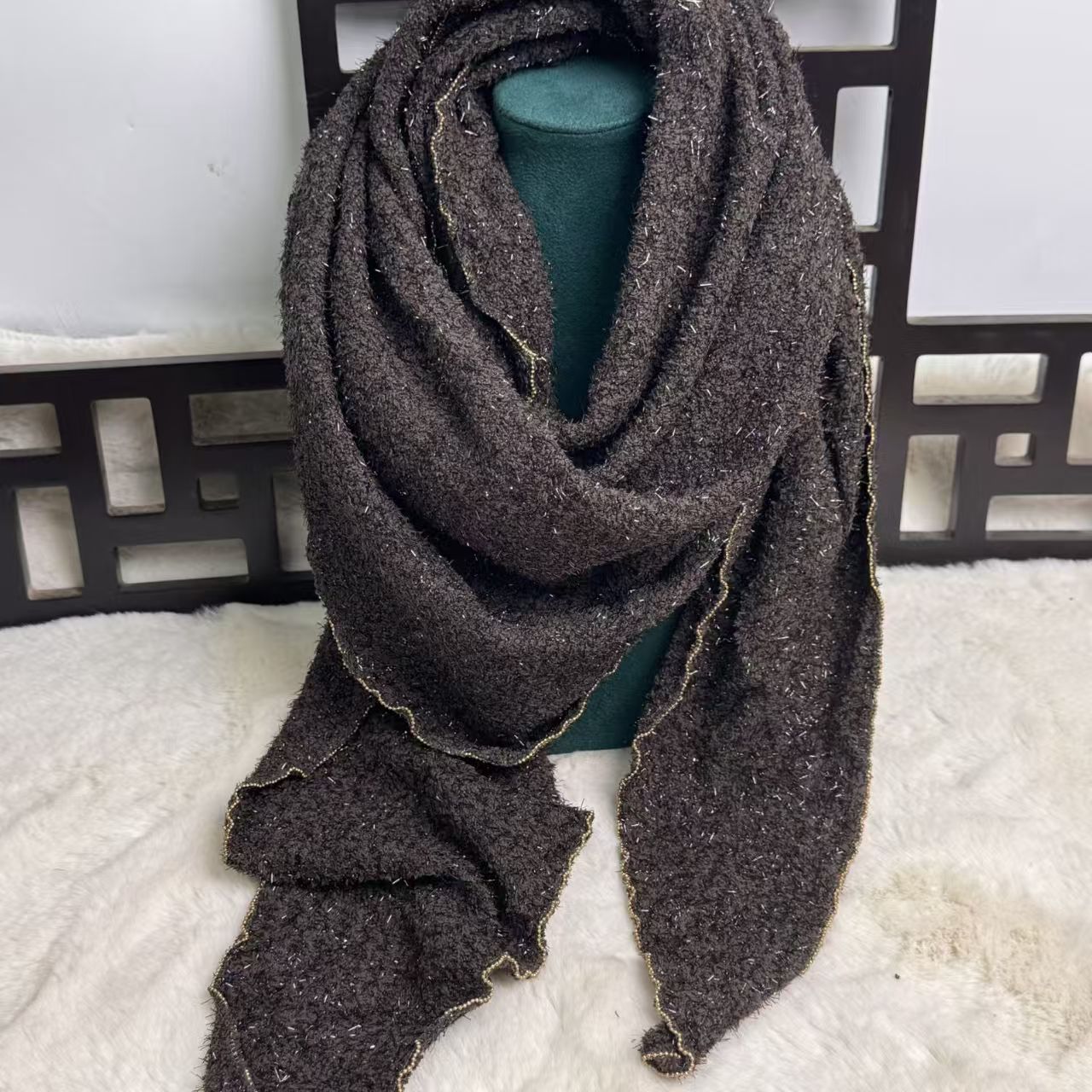 T462 scarf neck collar neck knitted warm solid color all-match silk scarf autumn and winter shawl new literary triangle decorative folds