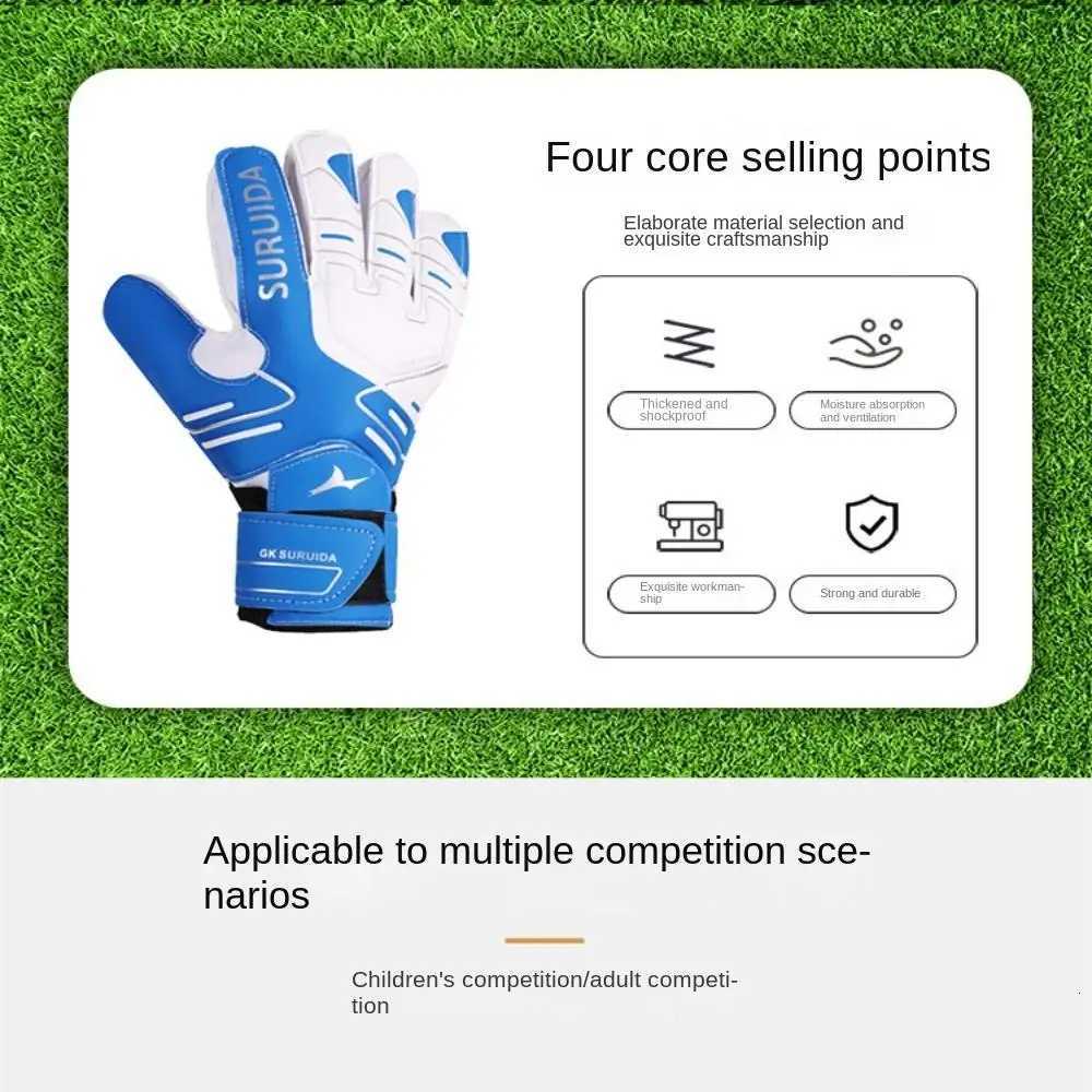 1 Pair Size 5-10 Goalkeeper Gloves Anti Slip Thickened Kids Football Goalie Gloves Adjustable Breathable Game Goalkeeper GlovesW251112
