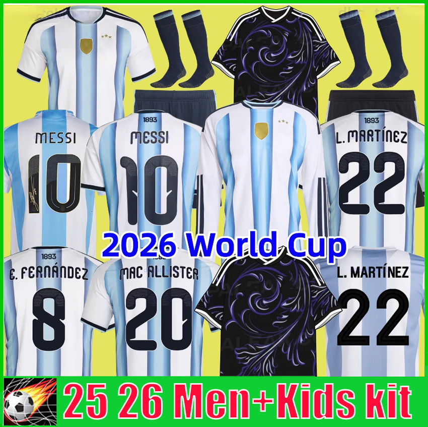 2026 World Cup ArgentinaS messis Fans player version 3 stars soccer Jerseys 50th anniversary GARNACHO DE PAUL football shirts Men Kids kit Goalkeeper