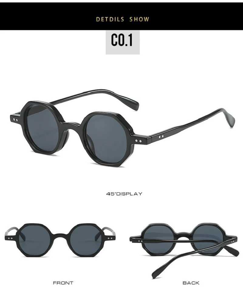 KLASSNUM Classic Vintage Sunglasses Men Small Round Retro Punk Ocean Color Sun Glasses Gradient Clear Lens UV400 Driving Eyewear Z250411
