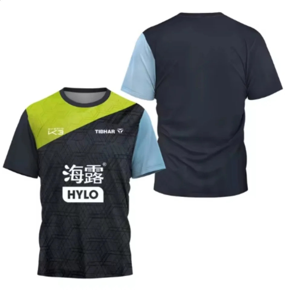 Summer Triangle Fragments Mens Table Tennis T-shirt Badminton Mens Quick Drying Breathable Short Sleeve 250411