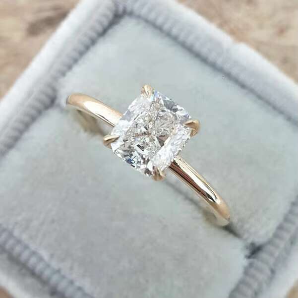 Jewelry 925 Sterling Silver Wedding Ring Women 18k Gold Plated Natural Diamond Engagement Ring