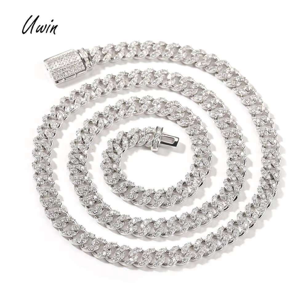 Boutique 6MM Cuban Chain Pure Sier Pyroxene Hiphop Jewelry Men's and Women's Necklace Bracelet Wedding Religion