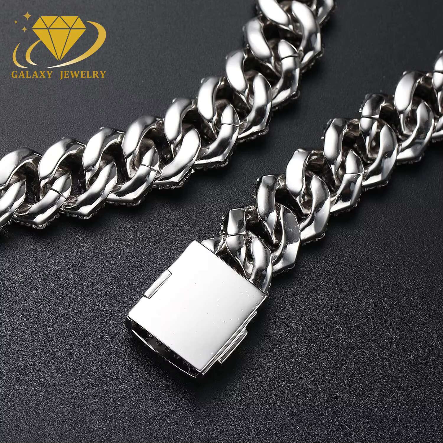Pass Diamond Tester 2 Rows 10mm 12mm Real 925 Silver Hip Hop Full Iced Out VVS Moissanite Prong Cuban Link Chain for Men