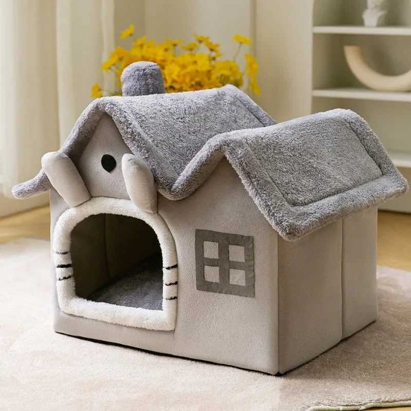 Foldable dog house dog house mattress is suitable for small and medium-sized dogs cats winter warm cat beds nest pet products basket pets and small do