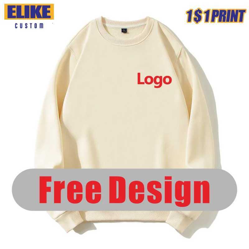 POD customization Cotton Round Neck Sweater with fleece Custom Printed Personal Group Brand Embroidery Design Men and Women thick hoodieT251112
