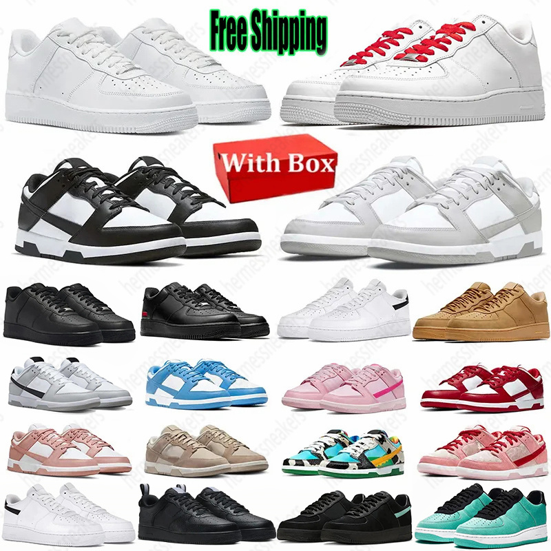 Free Shipping with box one men women designer Casual Shoes Triple white black olive sneakers outdoor mens trainer size 36-47