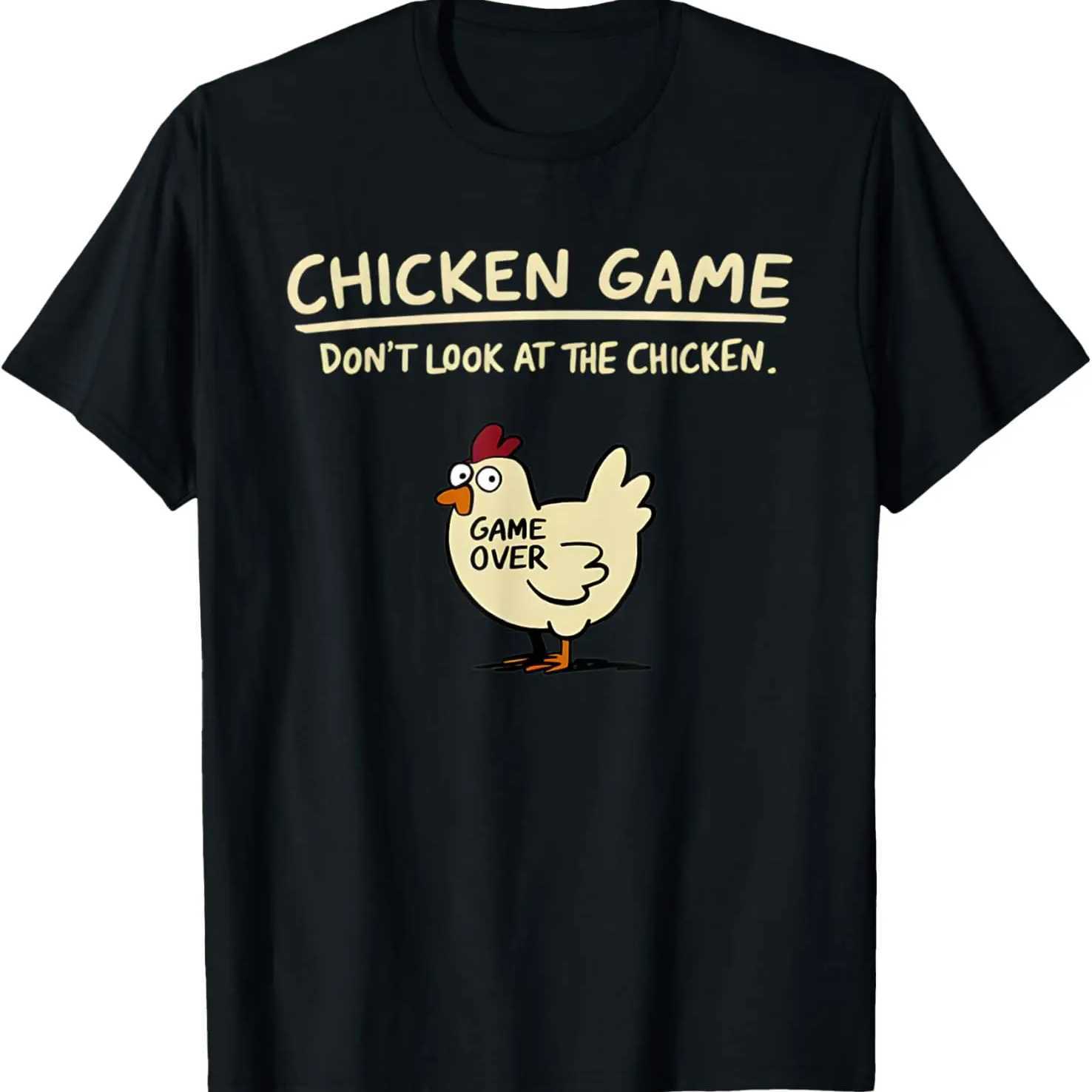 Dont Look at Chicken Fun Chicken T-shirt Custom Printed Graphic T-shirt Mens Clothing Ropa Hombre M250411