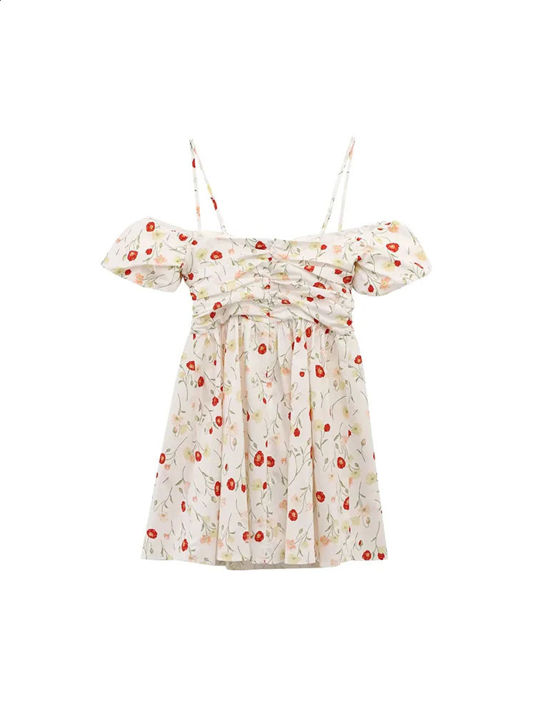 Womens Summer Mini Strap Dress 2025 Retro Sweet Strapless Elegant Street ALine 250411