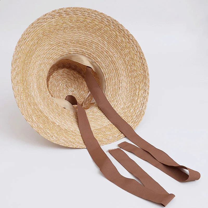 Women Wide Brim Straw Hat with Chin Strap Summer Sun Hats UV Sun Protection Beach Hat Wind Lanyard UPF Derby Travel Hat 250408