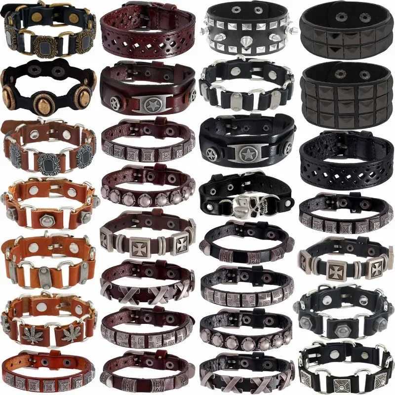 Punk Trend Leather Bracelets for Men and Women Retro Rock Creative Street Party A PU Rivet Bracelet Jewelry AccessoriesC250411