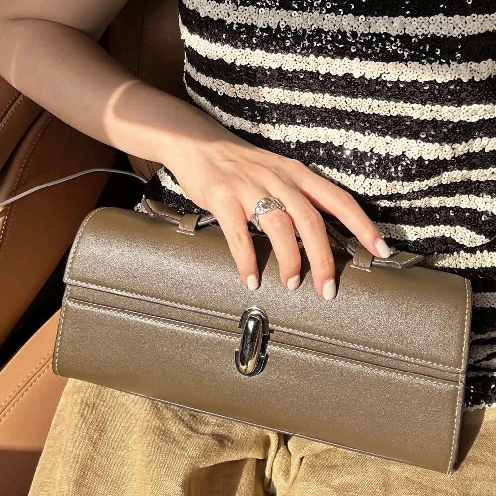 Designer Bag Genuine Vintage 2025 Design French Simple Calf Leather Horizontal Small Square Bag Fashion Women Handbag