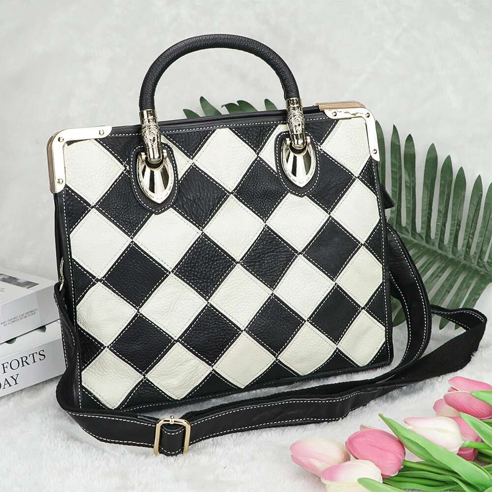 Royal Bagger Large Capacity Handbag For Women Genuine Leather Crossbody Bag Fashion Casual Tote Bags 2002