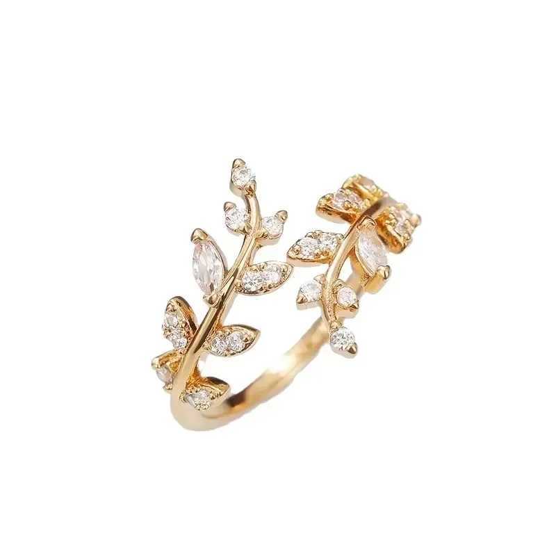 Creative Branch Her Ring Female Open Adjustable Ring Finger Luxury Wedding Party Girl Jewelry AnillosXJ250412