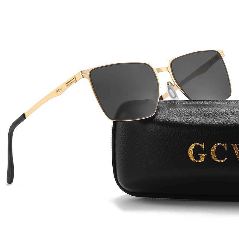 GCV Men Polarized Sunglasses Aluminum Magnesium Sun Glasses Driving Glasses Rectangle Shades For Men UV400C250411