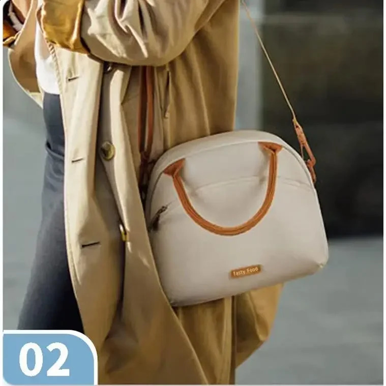 Waterproof lunch bag cooler office desk outdoor picnic insulated durable handbag oil resistant carrying case 250410