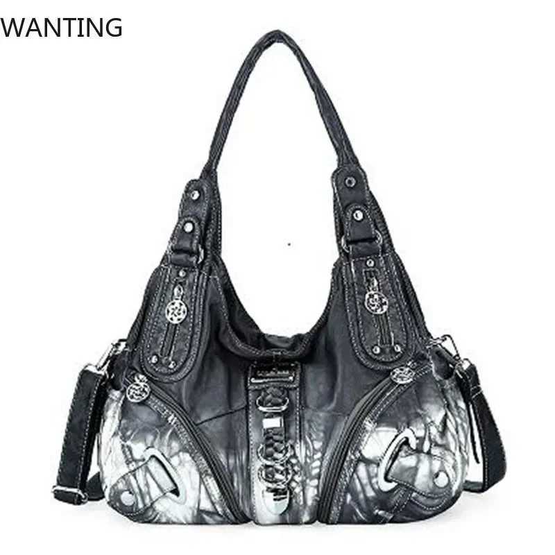 Angelkiss Women Handbags Shoulder Bag Top-handle Handbag Fashion Vintage Dumpling Pack Shoulder Bag Tote Bag Hobos Large PurseW251111