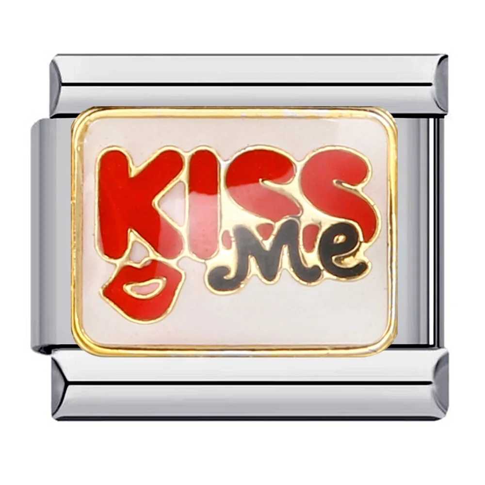 Y2K Sexy Lady ItalianCharmBracelet Stainless Steel ElasticLinkChain Kiss Lipstick High Heels Diy Making Jewelry AccessoriesC250411