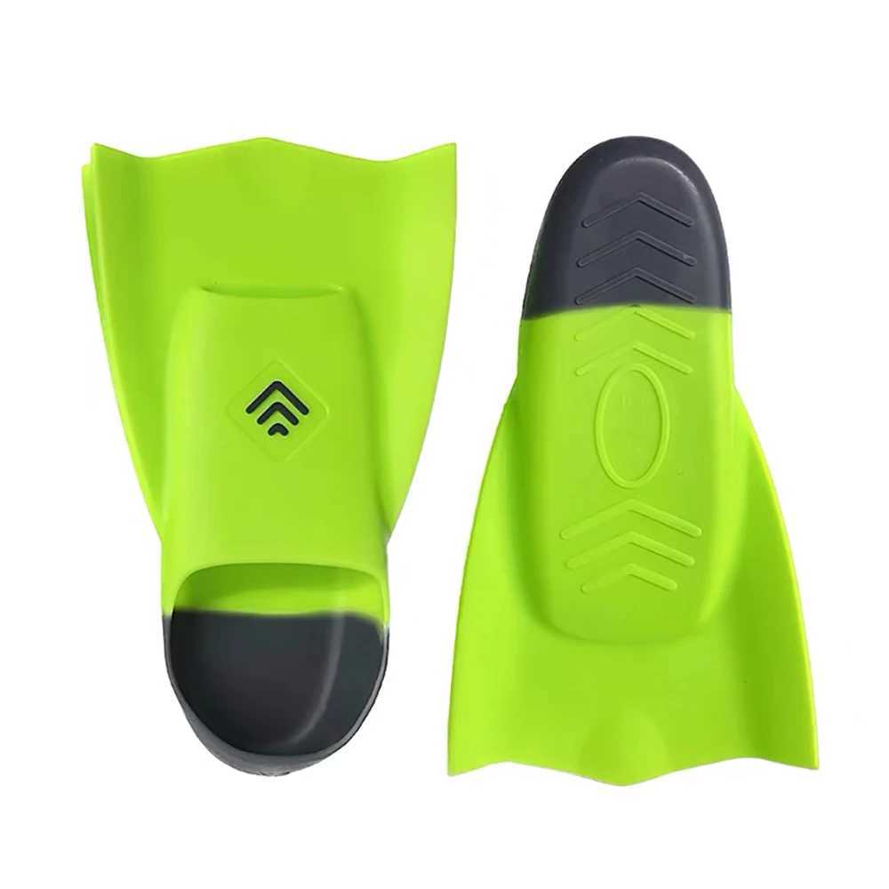 Adult professional swimming training fin flexible silicone flip diving fin rubber inflatable water sports beach shoesY250412