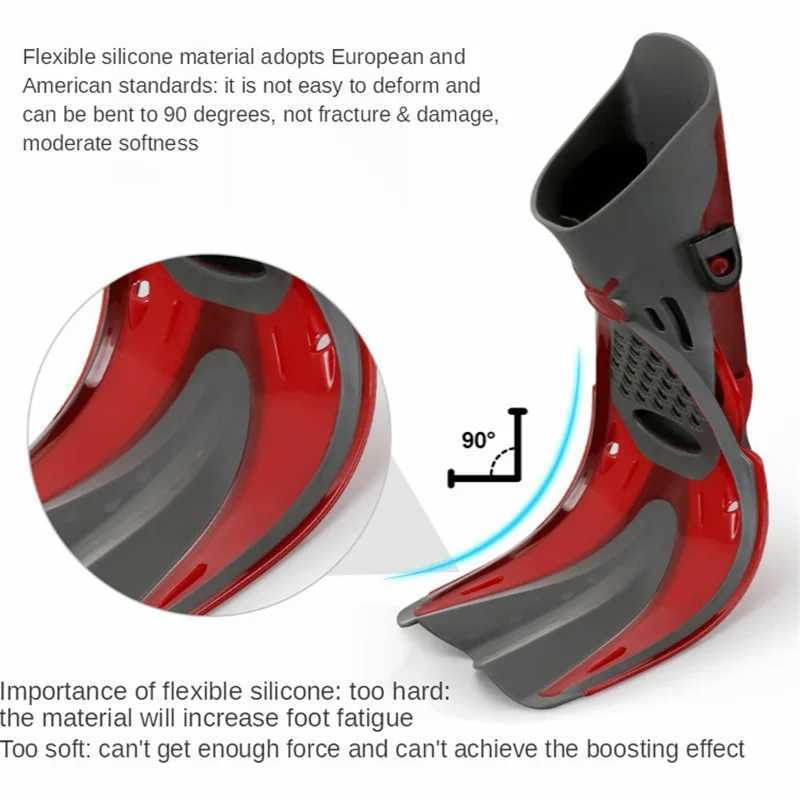 Professional inflatable foot adjustable swimming flipper diving fin water sports equipment portable diving flipper for beginnersY250412