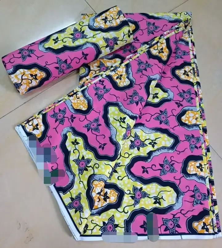 Ho.llllllan.dais real fabric African wax high quality 100%cotton Ankara wax fabric for making dresses African style 6 yards 250407