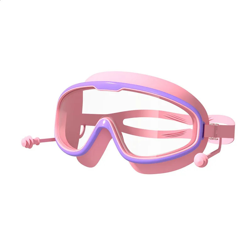 Swim Goggles And Caps Set Childrens Large Frame Goggles HD Waterproof Anti-fog Boys Girls Swimming Glasses Cartoon Bathing Cap 250411