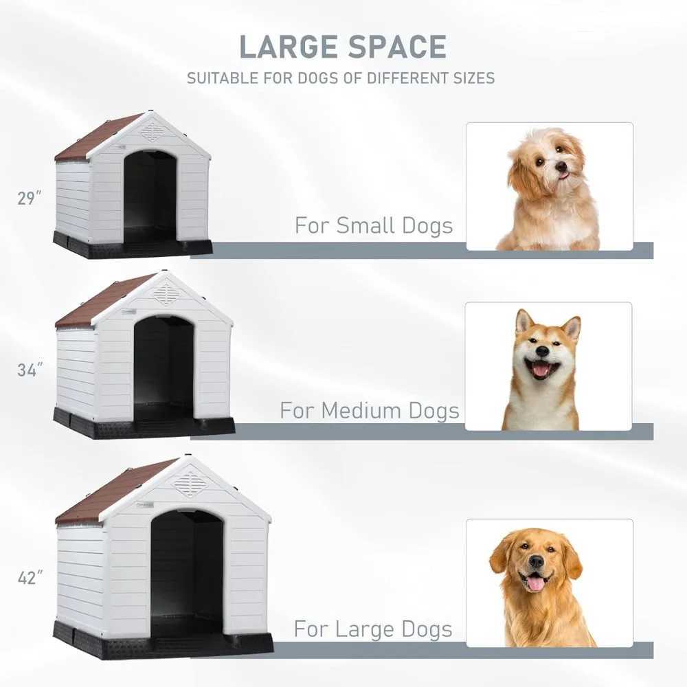 Durable and waterproof plastic dog house suitable for small to large dogs indoor and outdoor dog house and small dog shelter with elevator floor X2504