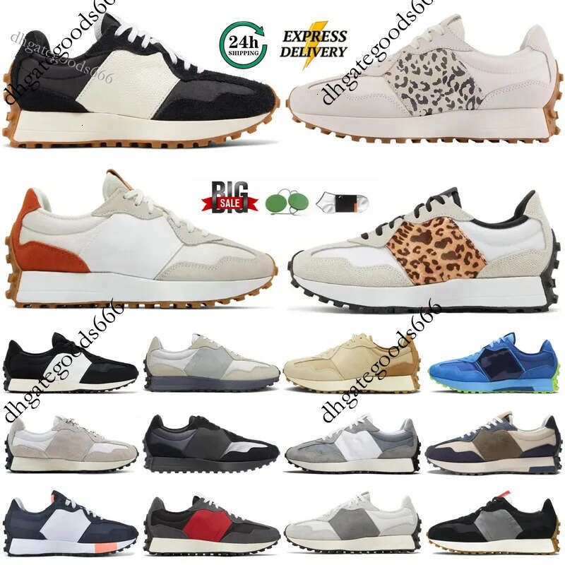 Designer 327s Running for Womens 327 Sneakers Athletic Men Trainers Leopard Sea Salt Suede Oxford Beige Black White Grey Sports Gym Shoes Size 36-45
