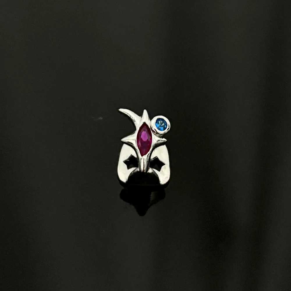 Rachelz Hip Hop Zircon Star Teeth Grillz Y2K Retro Single Blue CZ Stone Teeth Hat W250412