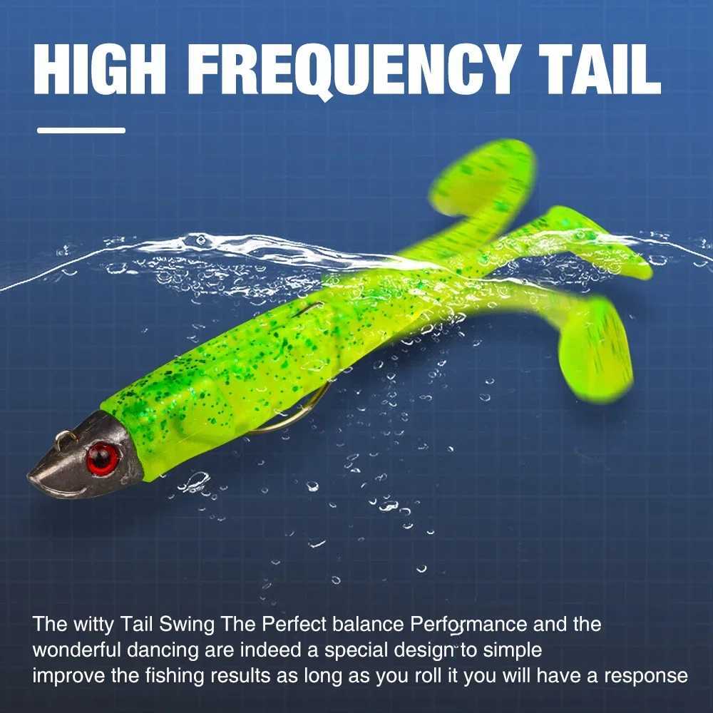 THORFORCE Jiging Head Soft Lure T Tail Sea Bass Fishing Lure Tackle Silicone Bait Wobblers Sea Fishing Soft Lures Swimbait Z250411