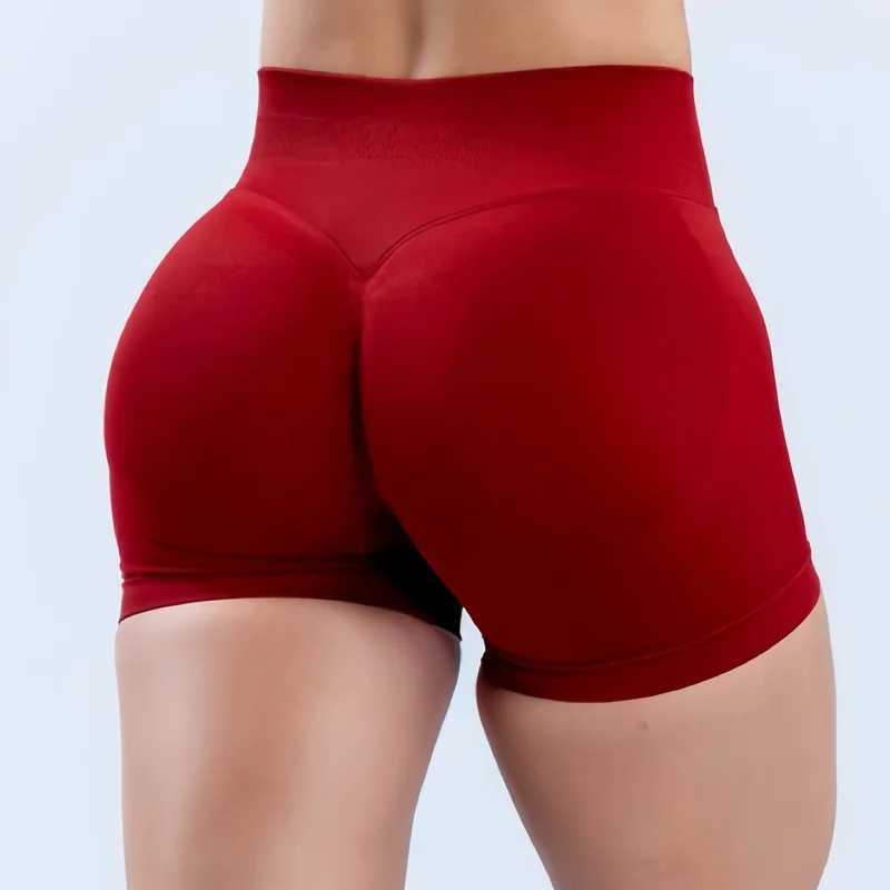 Seamless yoga with low waist short knees buttocks fitness short exercise cycling short stretching fitness bottom Y250412