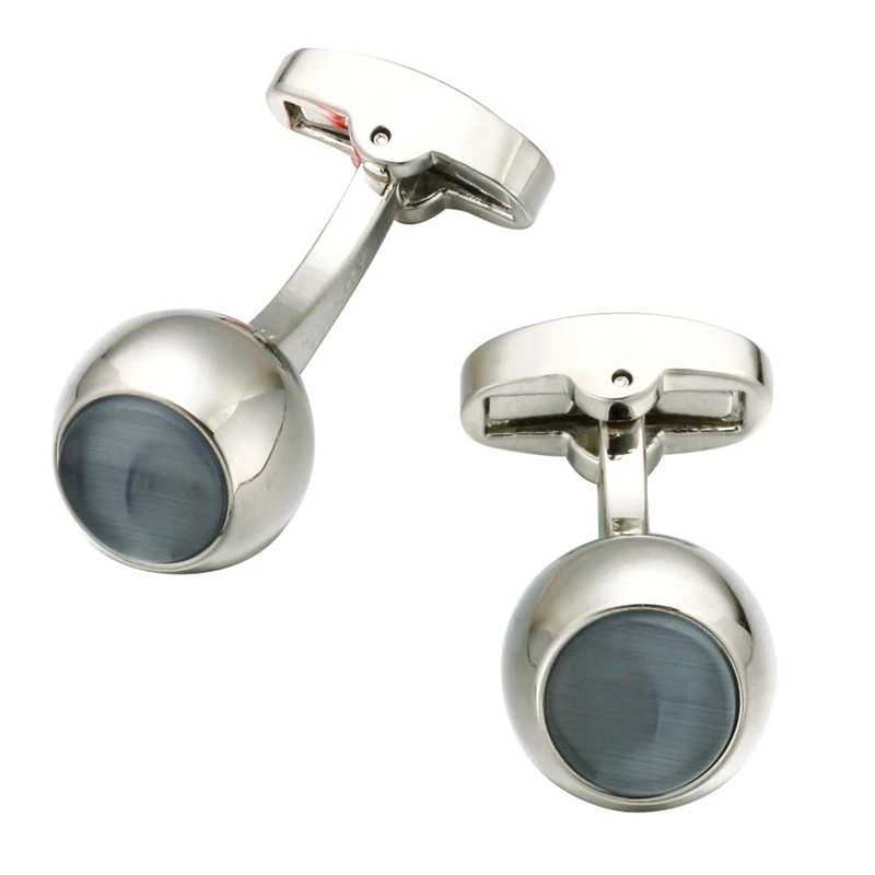 Memolisa high-end ball opal cufflinks fashionable crystal cufflinks gold mens shirt cufflinksT250412