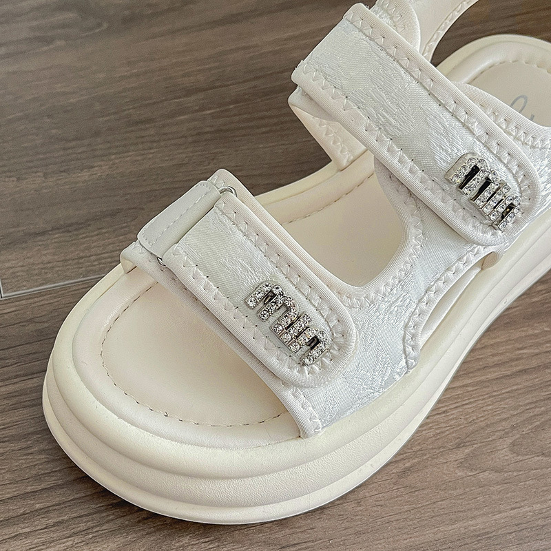 designer shoes 2025 new Women's thick-soled sandals Velcro beach sandals platform soles leisure and sporty sandals