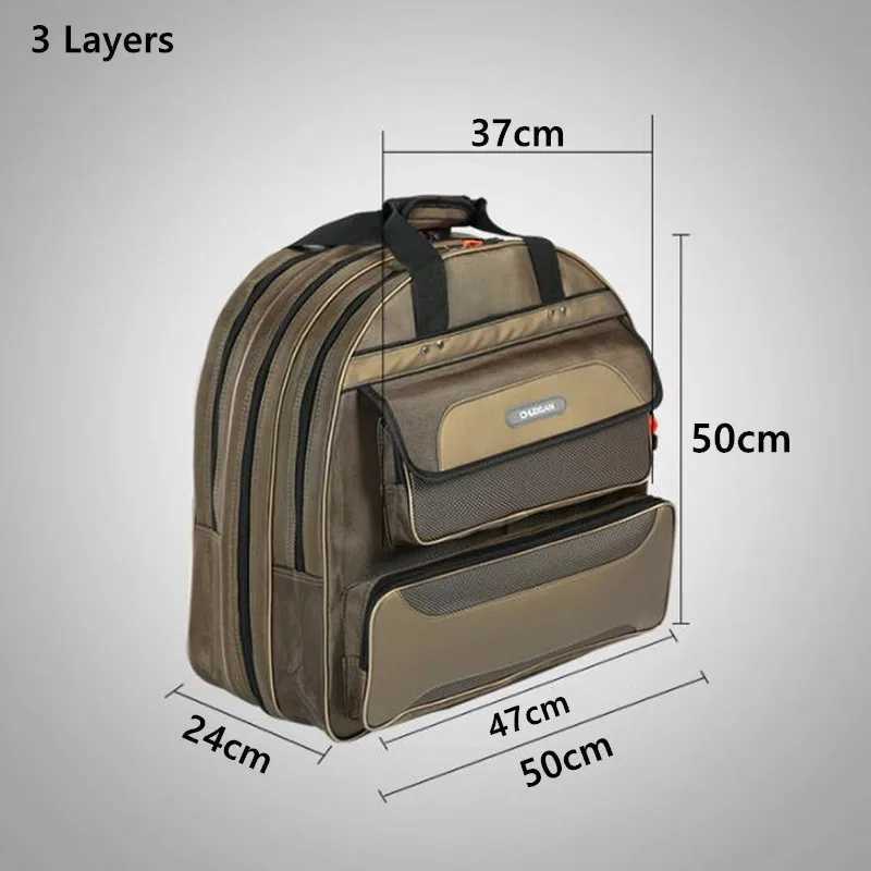 Multi-layered Thickened Large Capacity Fishing Bag Shoulder Backpack Waterproof Fishing Gear Kit Z250411