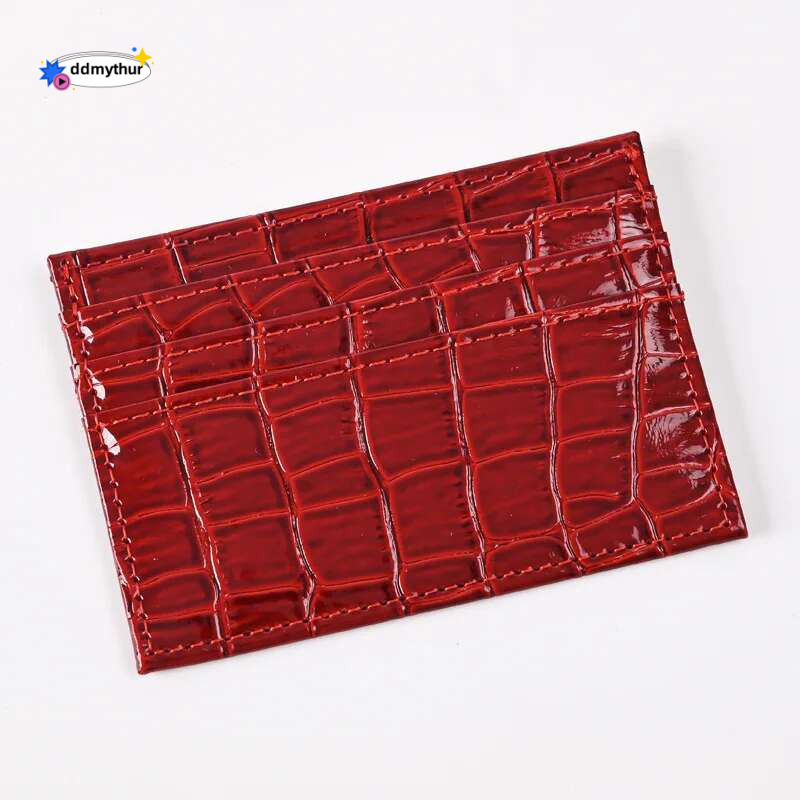 Crocodile Pattern Holder Wallet Pu Leather Thin Women's Business Credit Case Bag Student Id Bus Card Cover Purse ddmythur