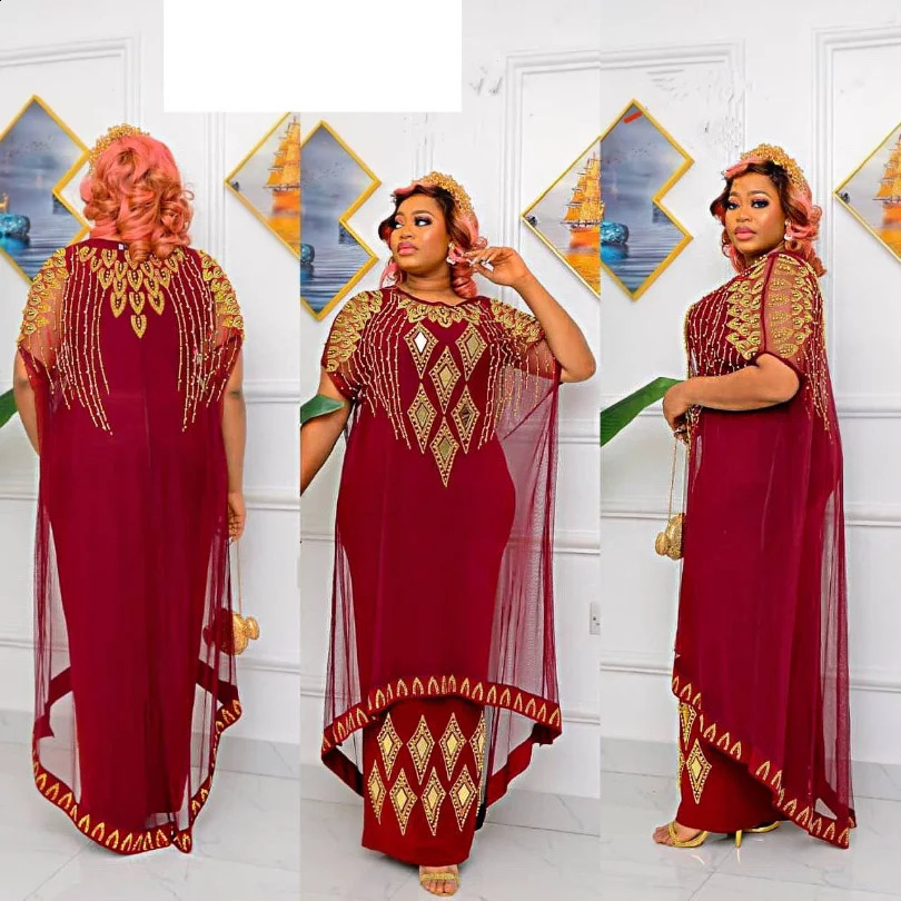 African womens traditional clothing Dashiki Ankara Kaftan Muslim wedding party long dress plus size 250411