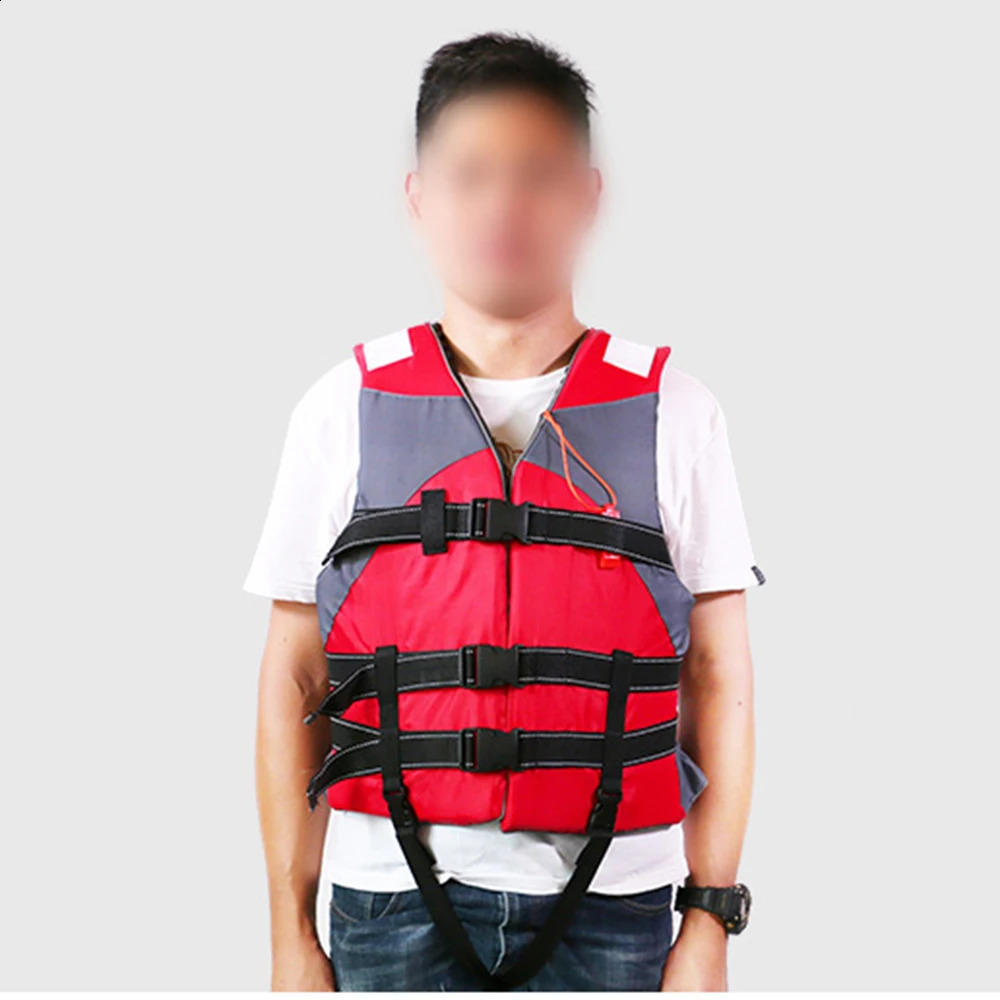 S -XXXL Swimming Boating Life Jacket Skiing Vest Survival Suit Outdoor Polyester Life Jacket for Adult Children with Whistle 250411