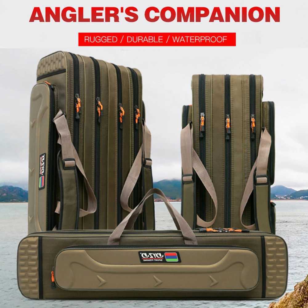 Multifunctional Fishing Rod Tackle Bag 2/3/4 Layers Light Travel Lure Rods Storage Case for Saltwater Freshwater Outdoor Bags Z250411
