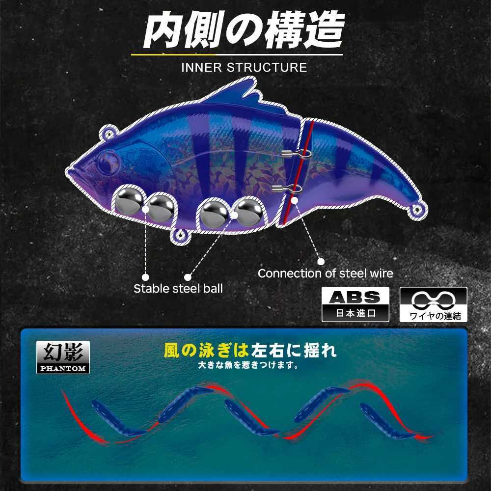 D1 Fishing Vatalion Lure 115mm 45g Sinking Artificial Hard Lipless Wobblers For Pike Bass 2024 Fishing Accessories Z250411