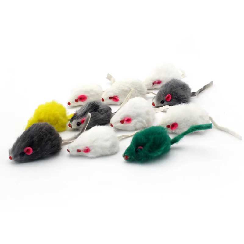 Pawtrip Rabbit Fur Fake Mouse Pet Cat Toy Feather Rainbow Ball Toy Cat Fun Play Toy Cat Y250412