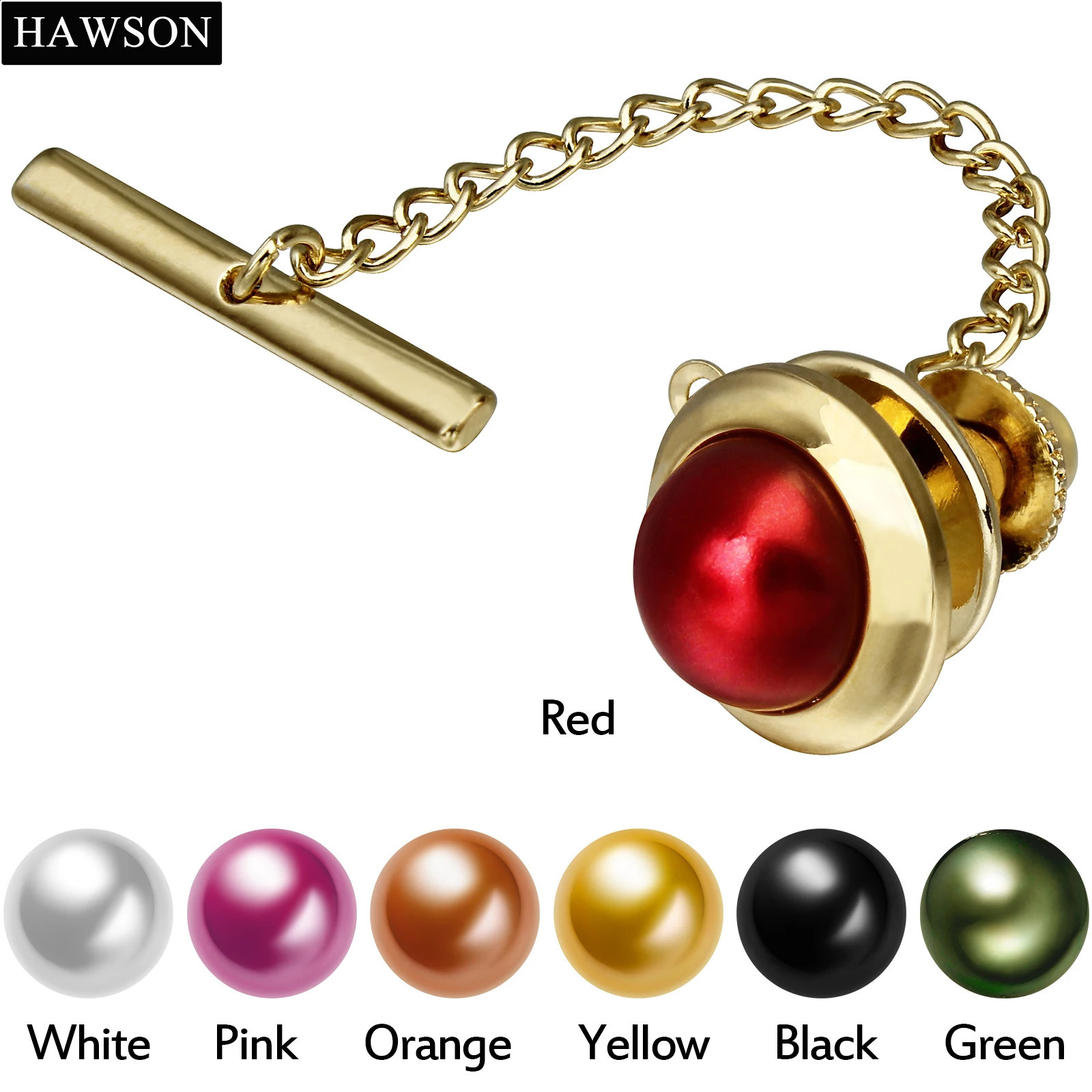 Heisen mens pearl tie nail mens tie pin necklace pin lapel pin used for weddings birthdays and parties 250409