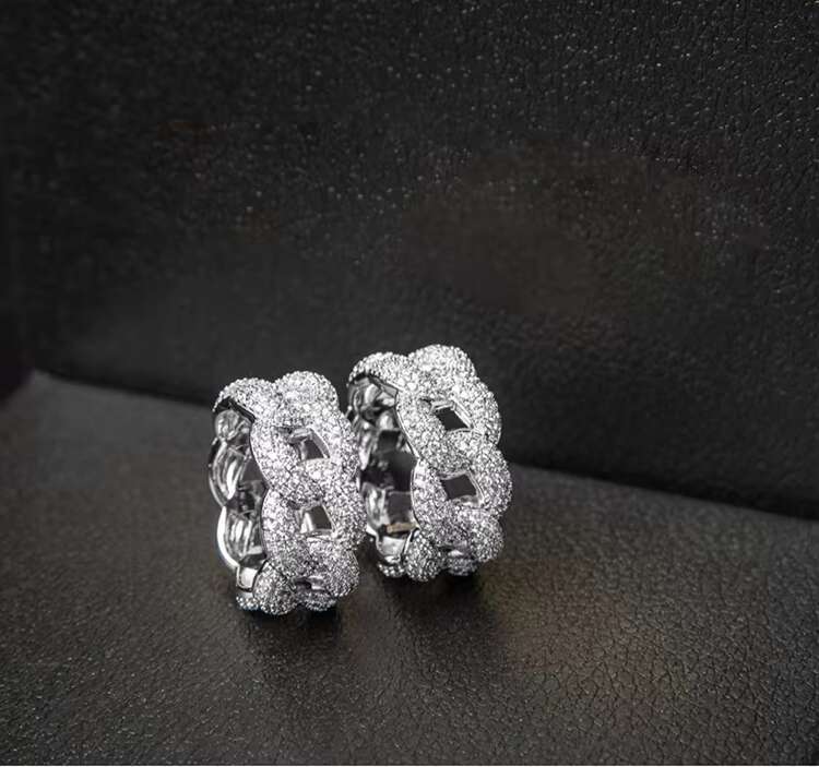 Customized Luxury Mens Ring Silver with Bright Moissanite Stone Hiphop Ring Cuban Moissanite Rings