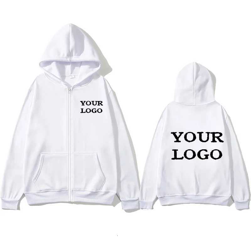 POD customization Custom Printed Hoodies Men and Women Zipper Hooded Sweatshirts Loose Casual Clothing Hooded Cardigans Mens Street HoodiesT251112