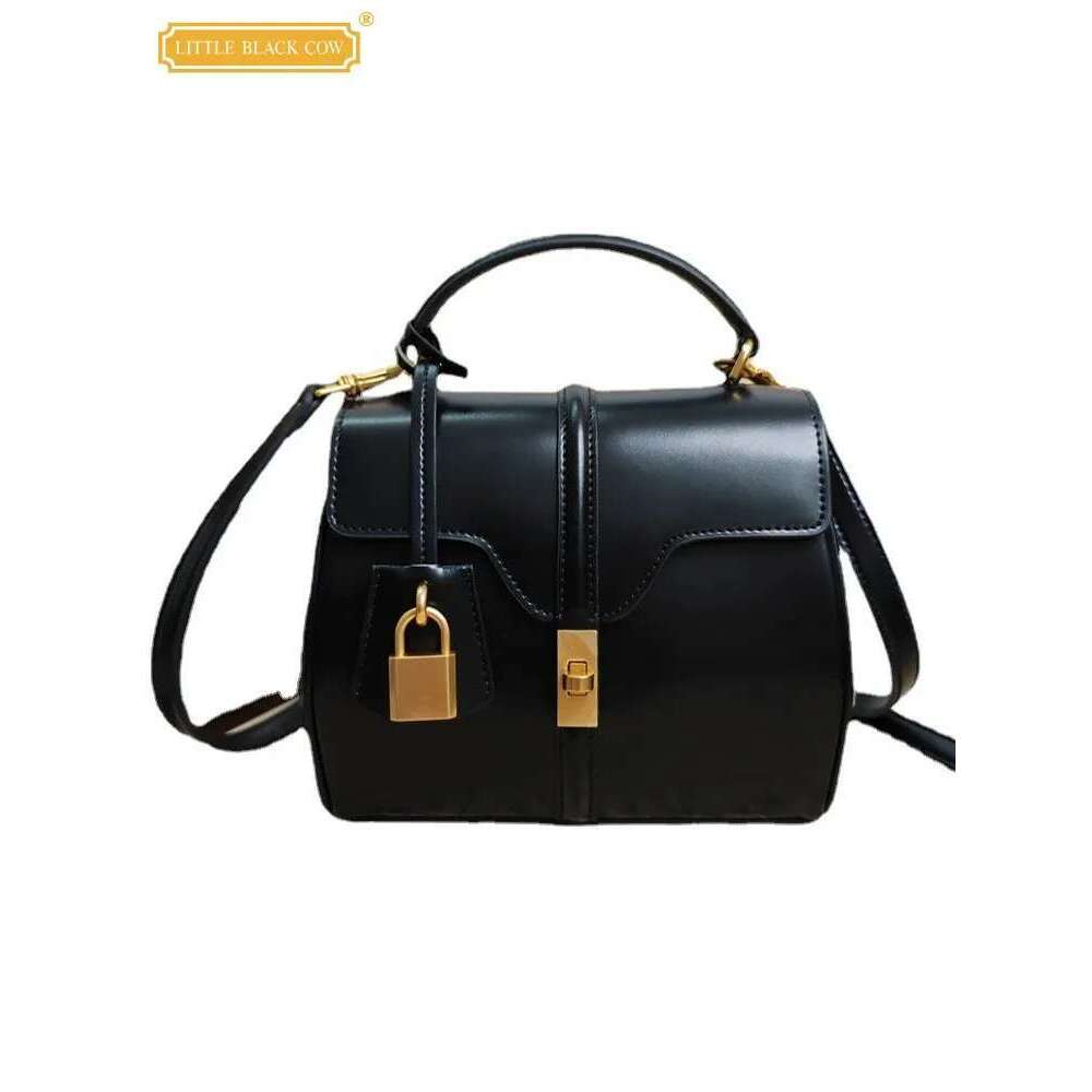 Fashion Women Small Casual Totes Handbag Lock Hasp Flap Bag Ladies High Quality Cow Split Leather Shoulder Bags Pouch