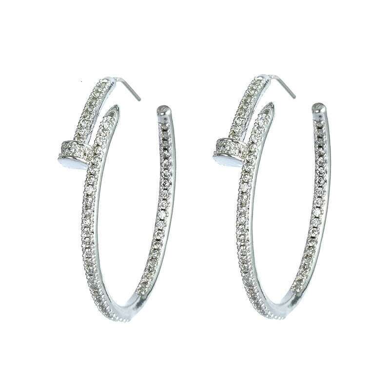 Earrings Designer Luxury nail Earring Fashion Luxury Earrings Copper Inlaid Zircon Studs Hoops Elegant Versatile High-End Factory Direct Sale