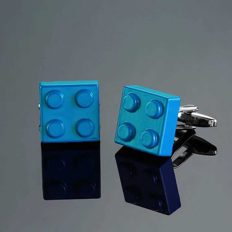 High quality mens shirt cufflinks classic multi-color building blocks cufflinks business set accessories jewelry giftsT250412