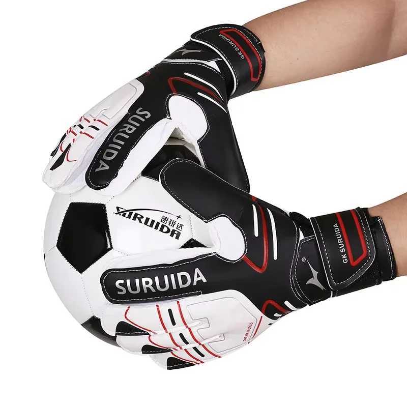 Hot selling professional football equipment goalkeeper gloves with finger protection anti slip and wear-resistant training goalkeeper glovesXJ250412