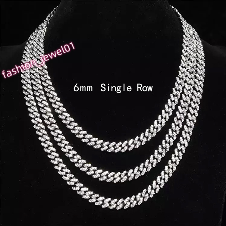 Ready to Ship Men Jewelry S925 Sterling Silver Gold Plated VVS Moissanite Diamond Chain Cuban Chain with GRA Certificate