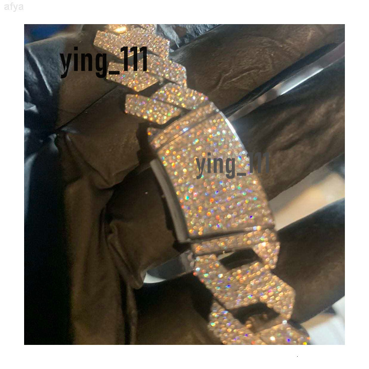 Jwy Men 925 Sterling Silver Cuban Link Chain Moissanite Jewelry 15mm Hip Hop Choker Necklace