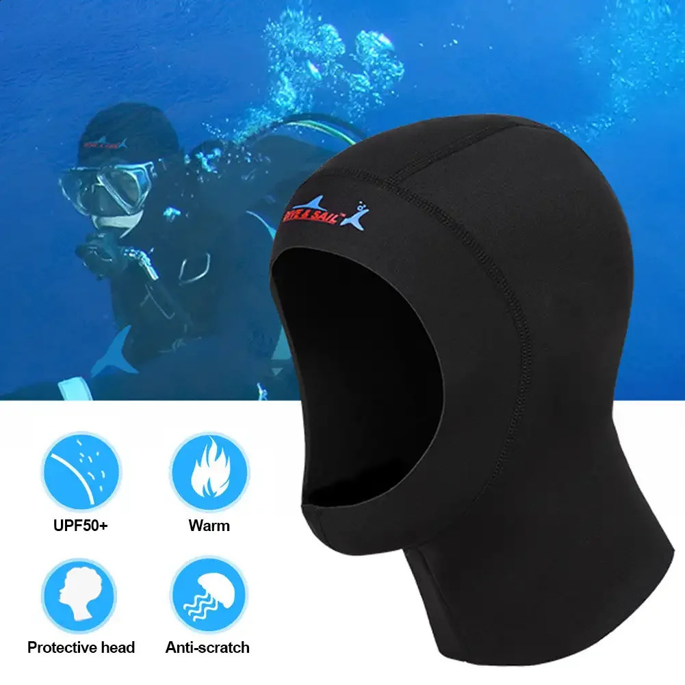 Neoprene Men Women Fishing Snorkeling Hood Cap Swim Full Face Mask Waterproof Warm Scuba Diving Hat winter swimming cap 250411
